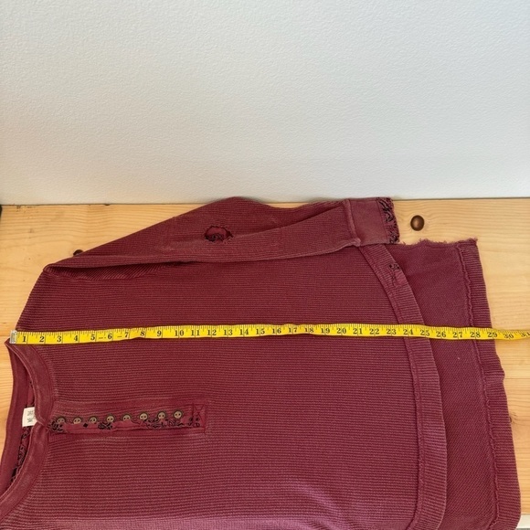 Free People We the Free Fall for You Henley Thermal Cranberry Burgundy XS - Picture 16 of 17
